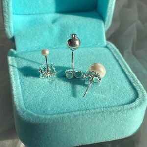 Tous 3pcs Set Silver White Pearl Mini Maxi mix Studs